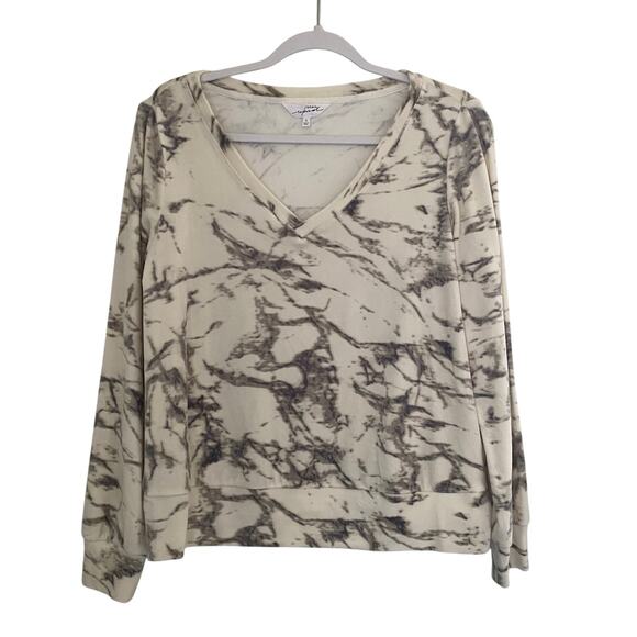 Soma Weekend Velvet Pajamas Set White Gray Marble Womens Size Small - Picture 2 of 13